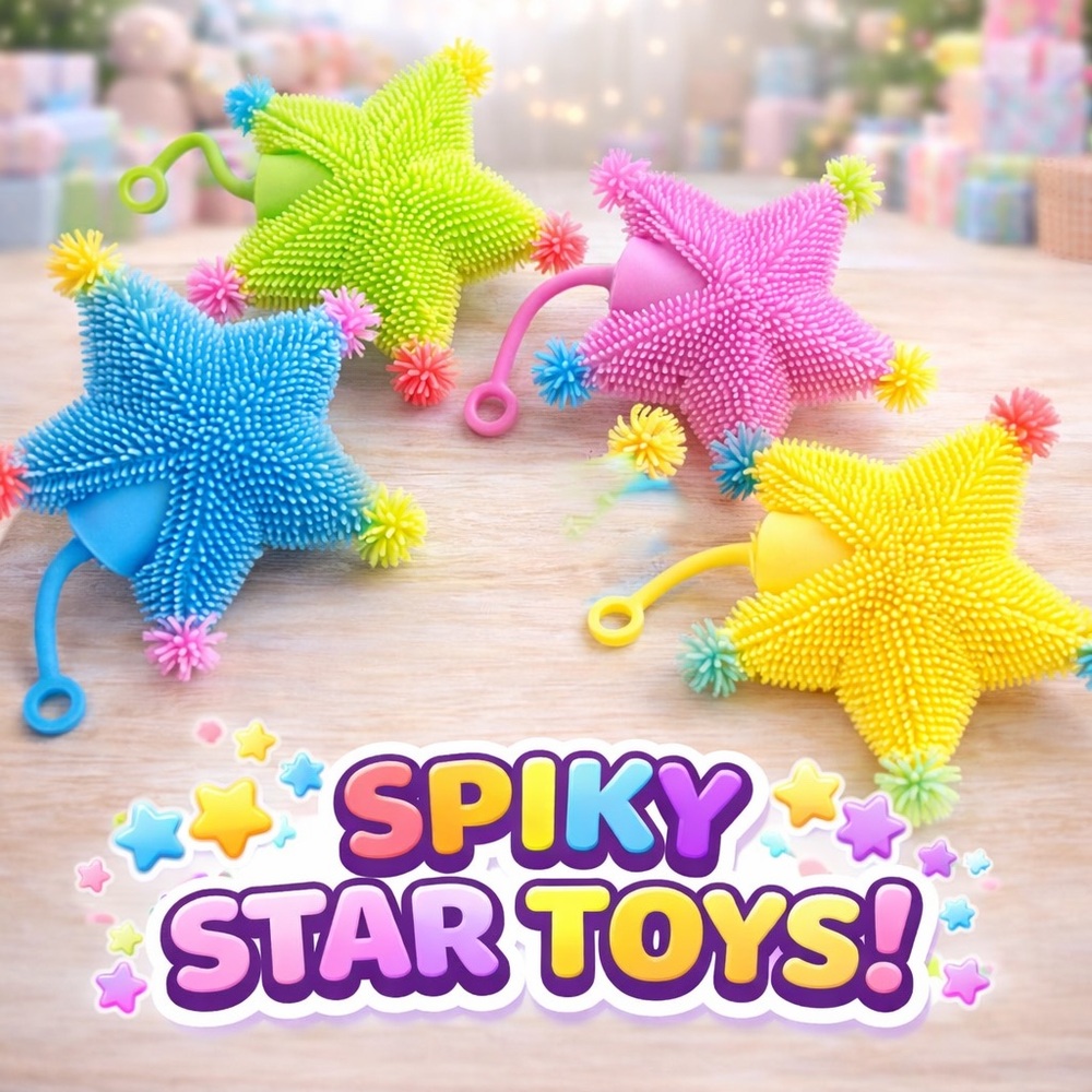 4 FOR $10 Spiky Star Sensory Toy - Assorted Colors